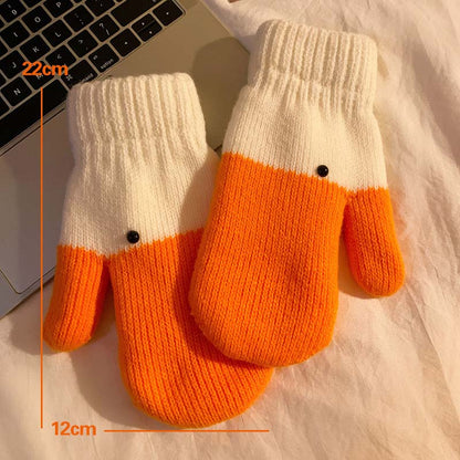🧡🐥 Varmande Vinterhandskar mit Söt Gås Design ❄️✨
