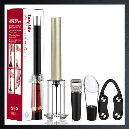 Set mit Luftpumpe, Korkenzieher und Flaschenöffner