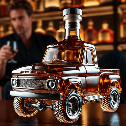 Whiskeyflasche im Retro-Auto-Design