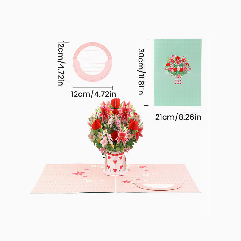 💐 Pop-up-Valentinstagskarte mit Wildblume