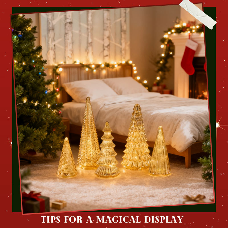 ✨ Schimmernde Weihnachten – 5-teiliges Kristallglas-Baumset mit Lichtern✨