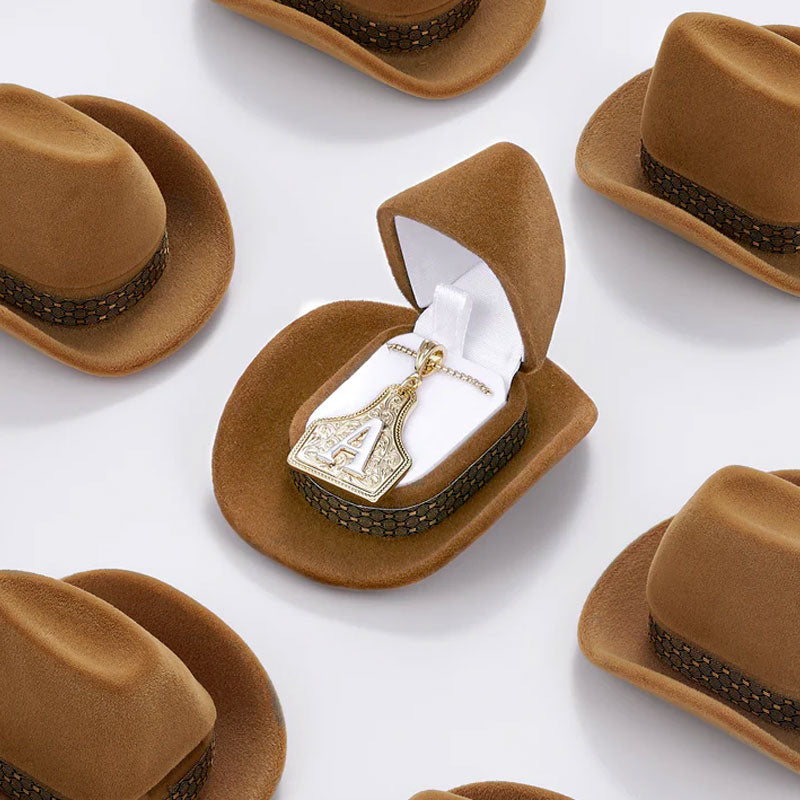 🤠Cowboy Hat Box & Letter Halskette🌵