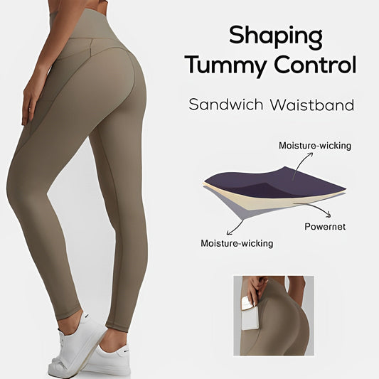 🎁Letzter Tag: 49 % Rabatt!🔥Hochgeschnittene Leggings mit Bauchkontrolle und Figurformung für Workouts