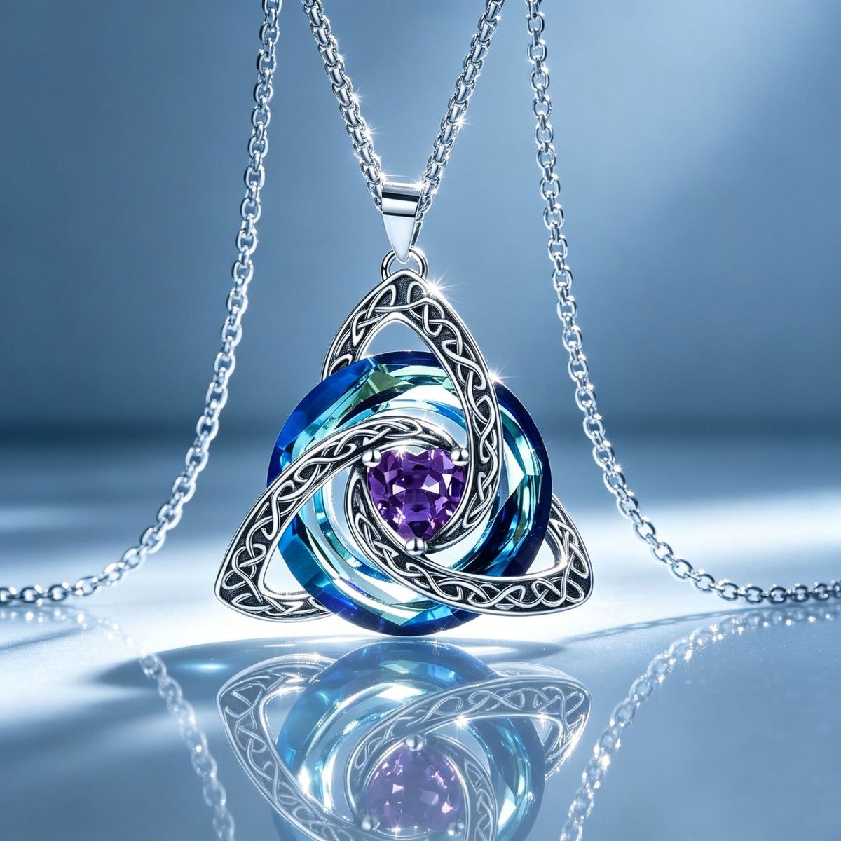 ✨Halskette mit Geburtsstein und keltischem Dreifachknoten – ein bedeutungsvolles Symbol für Liebe und Verbundenheit ❤️