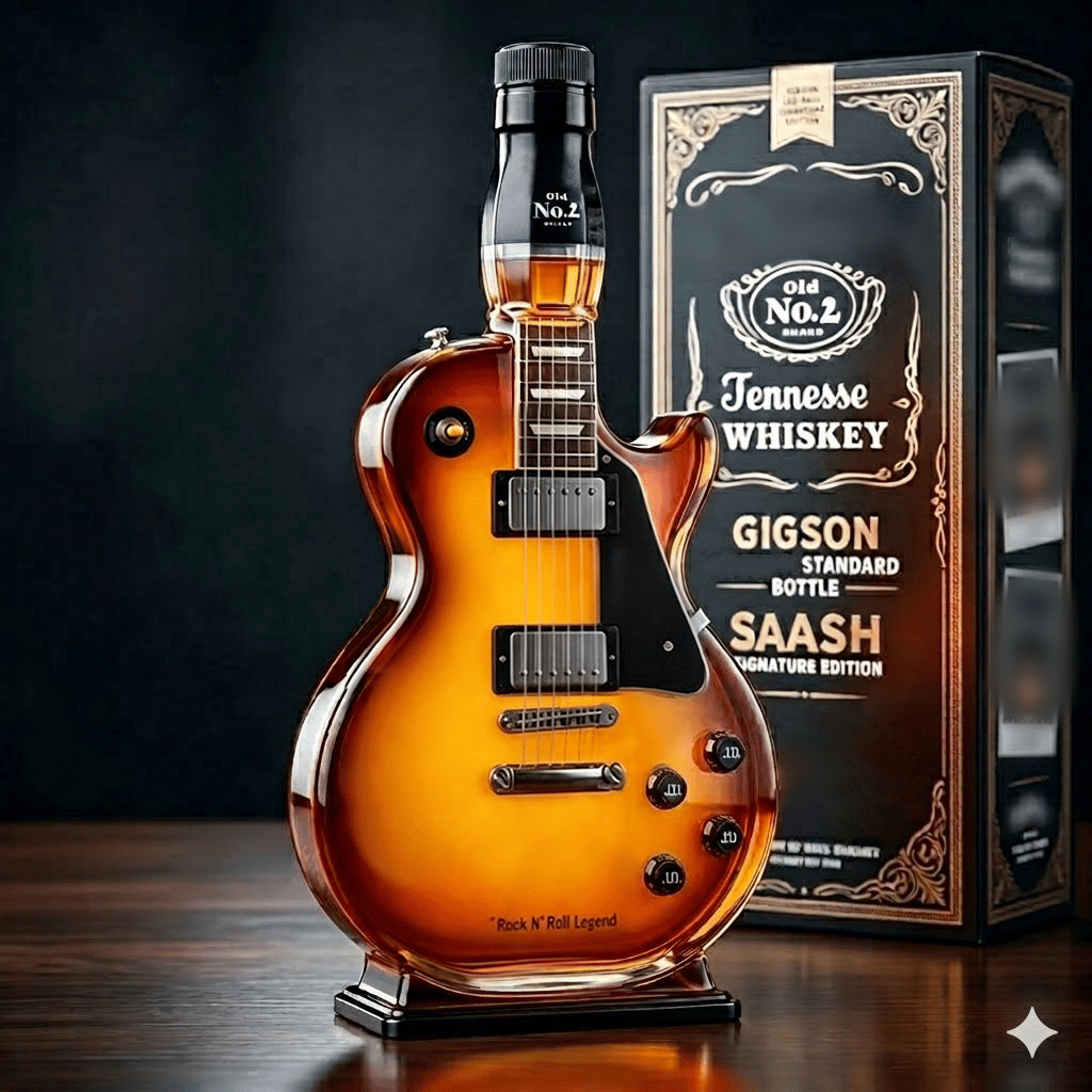🤘Appetit auf Rock: Vintage Sunburst Gitarrenfigur als Spirituosenflasche🎸✨