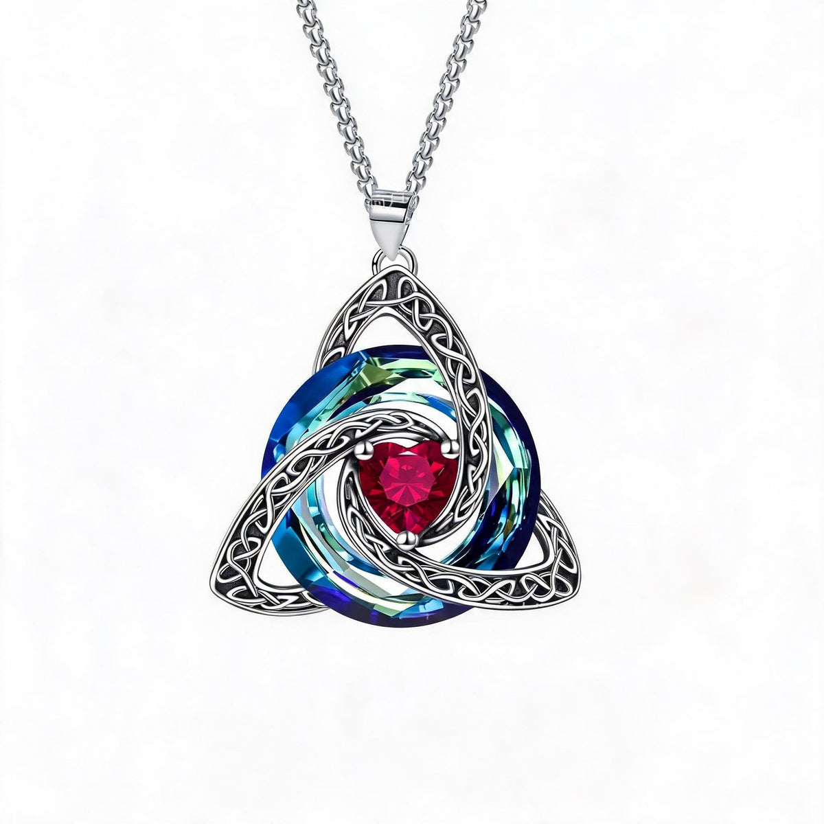 ✨Halskette mit Geburtsstein und keltischem Dreifachknoten – ein bedeutungsvolles Symbol für Liebe und Verbundenheit ❤️