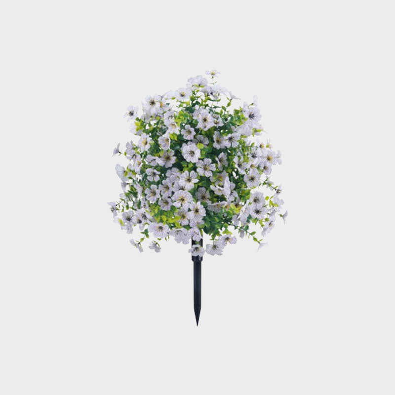 Blumendekoration aus künstlichem Eukalyptus und Veilchen zum Einstecken