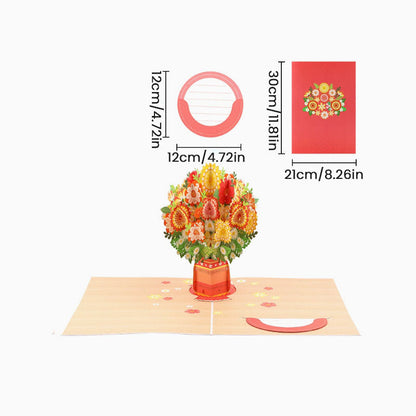 💐 Pop-up-Valentinstagskarte mit Wildblume