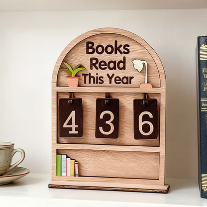 Holz-Anzeige für die jährliche Leseleistung 📚✨