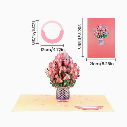 💐 Pop-up-Valentinstagskarte mit Wildblume