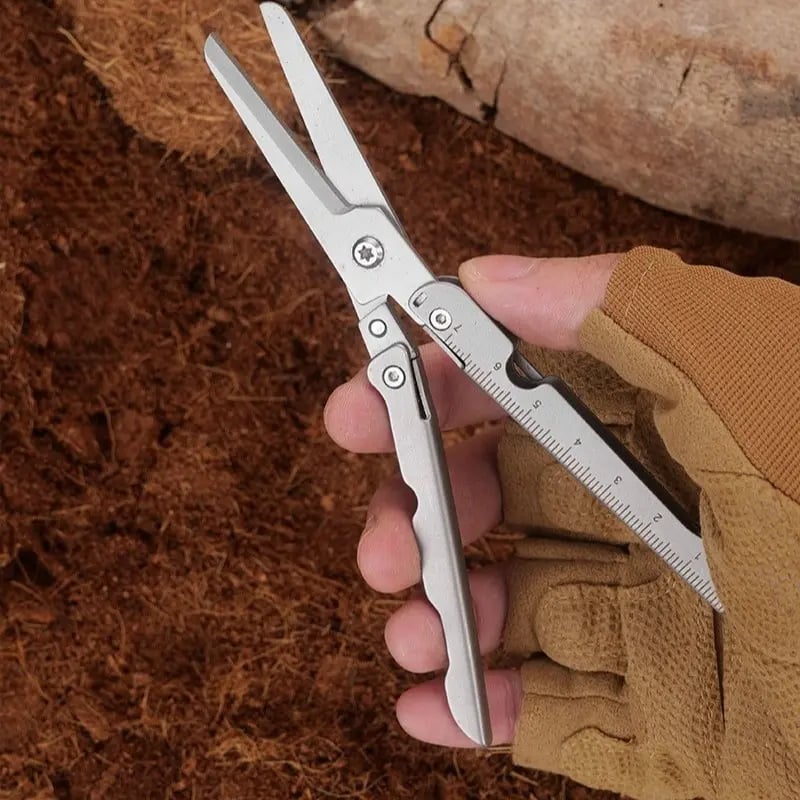 ✂️ 2-in-1 Faltbare EDC-Schere mit integriertem Lineal