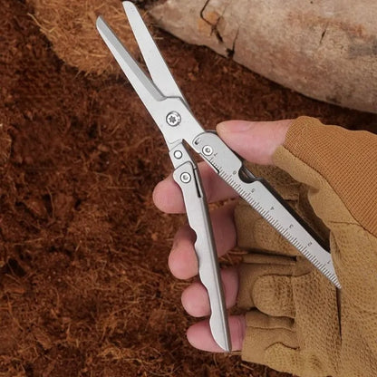 ✂️ 2-in-1 Faltbare EDC-Schere mit integriertem Lineal