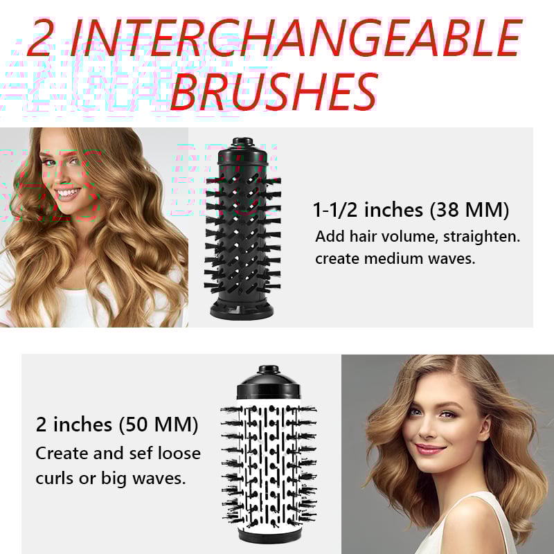 3-in-1-Heißluftstyler und rotierender Haartrockner für trockenes Haar, lockiges Haar, glattes Haar