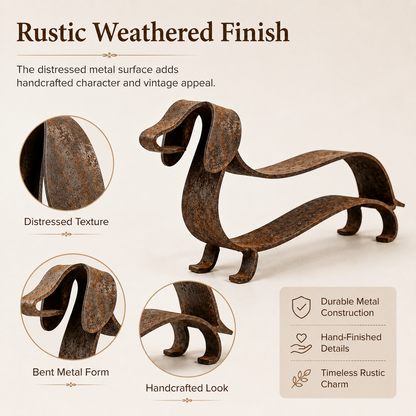 Rustikale Dackel-Metallskulptur