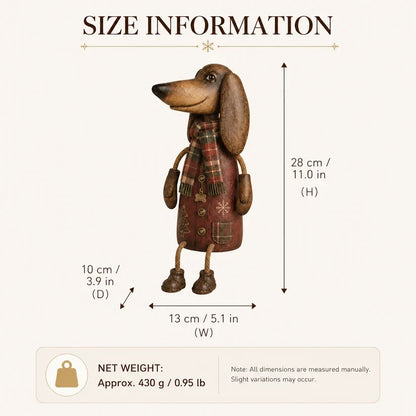 🎄 Vintage-Weihnachts-Dackel als Regalfigur | Festliche Hundedekoration