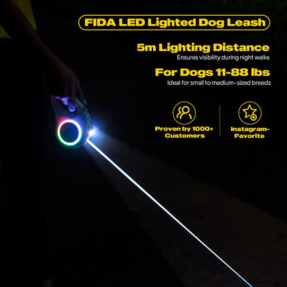 LED-beleuchtete, einziehbare Hundeleine