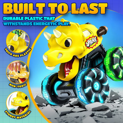 🚗 Dino-Truck-Spielzeug zum Draufdrücken und Losfahren mit bewegungsaktiviertem Licht für Kleinkinder