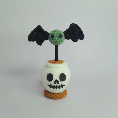 Halloween Totenkopf Pflanzgefäß Set Häkelanleitung