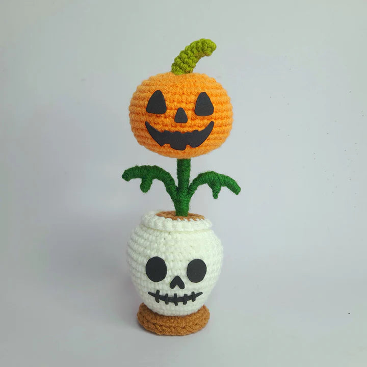 Halloween Totenkopf Pflanzgefäß Set Häkelanleitung