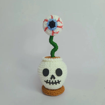Halloween Totenkopf Pflanzgefäß Set Häkelanleitung