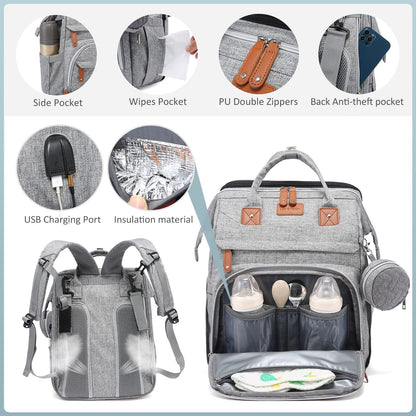 Wickeltaschen-Rucksack mit Wickelstation