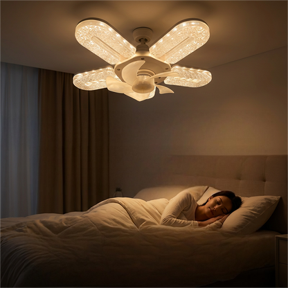 LED-Lüfterleuchte mit 5 Flügeln und Kristall-Effekt
