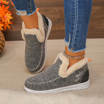 Warme, mit Fleece gefütterte Damen-Baumwollstiefel