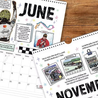 🏎️📅F1 Scrapbook Rennkalender 2026 — Der ultimative Wandkalender für Rennsportfans