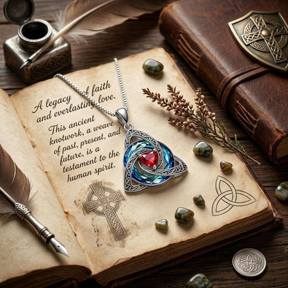 ✨Halskette mit Geburtsstein und keltischem Dreifachknoten – ein bedeutungsvolles Symbol für Liebe und Verbundenheit ❤️