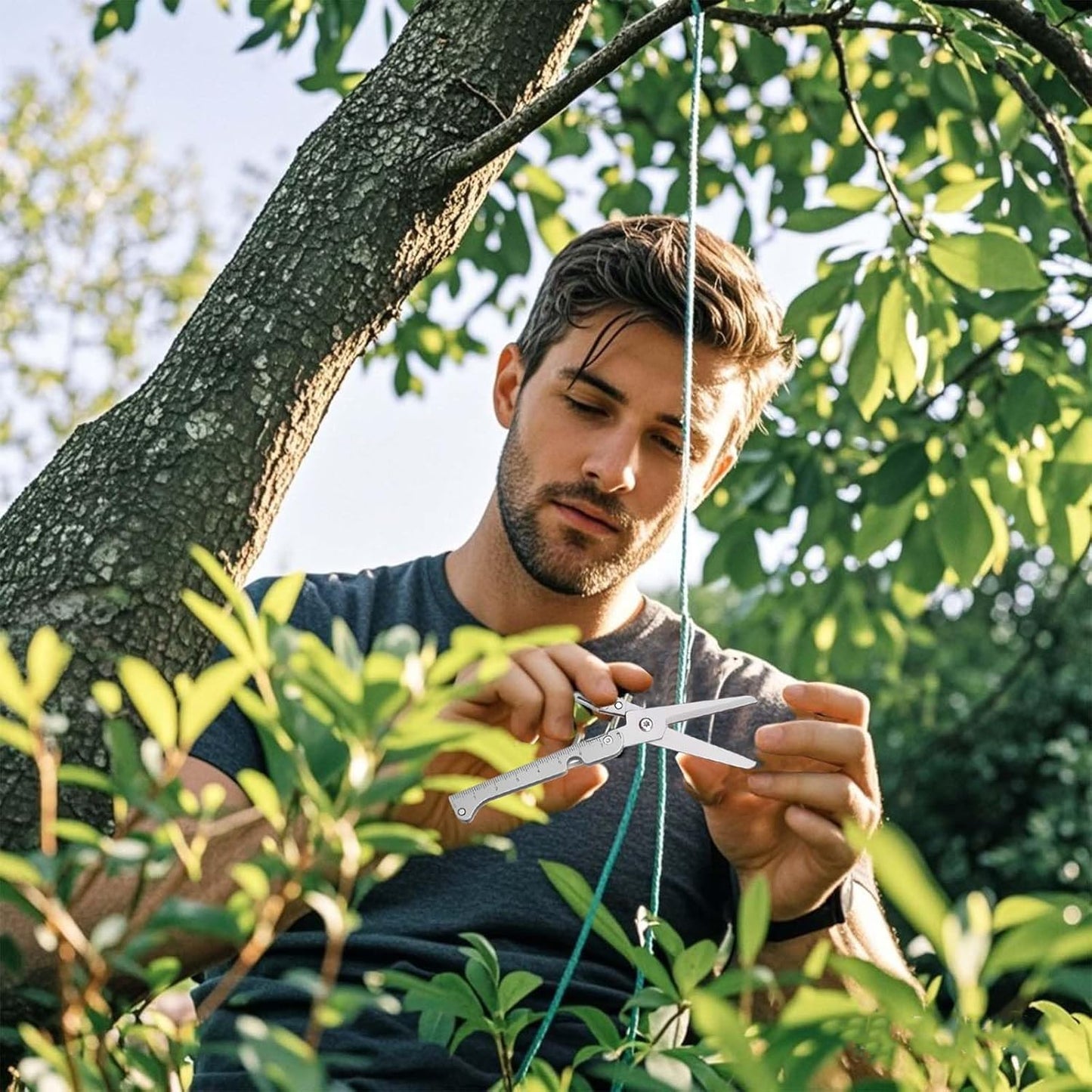 ✂️ 2-in-1 Faltbare EDC-Schere mit integriertem Lineal