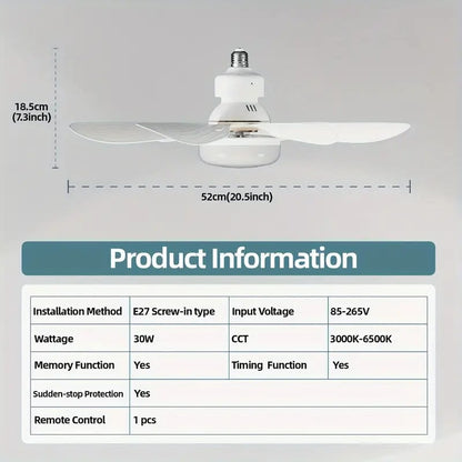 ⏳SOMMER-SCHLUSSVERKAUF 60 % RABATT🔥40-W-LED-Deckenventilator mit Beleuchtung – 20,5 Zoll, extrem leise, mit Fernbedienung 🎯 | E27 + KOSTENLOSER B22-Adapter 🔌 | Für Schlafzimmer 😴, Küche 👩‍🍳 und Garage 🛠️