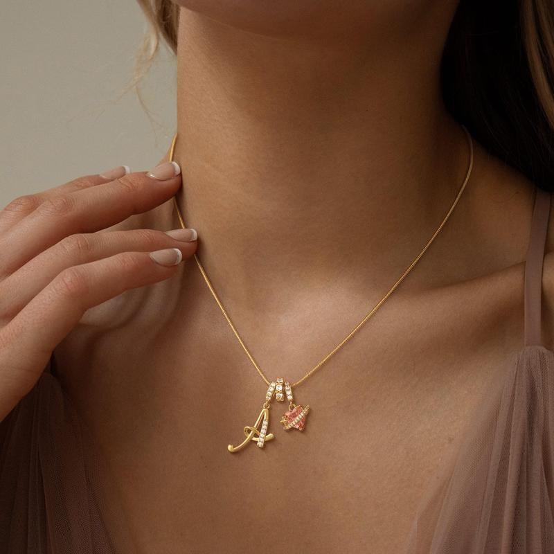 💖Letzter Tag 50 % Rabatt✨3-lagige Anhänger-Halsketten mit Initialen A-Z