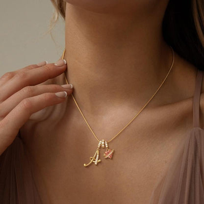 💖Letzter Tag 50 % Rabatt✨3-lagige Anhänger-Halsketten mit Initialen A-Z