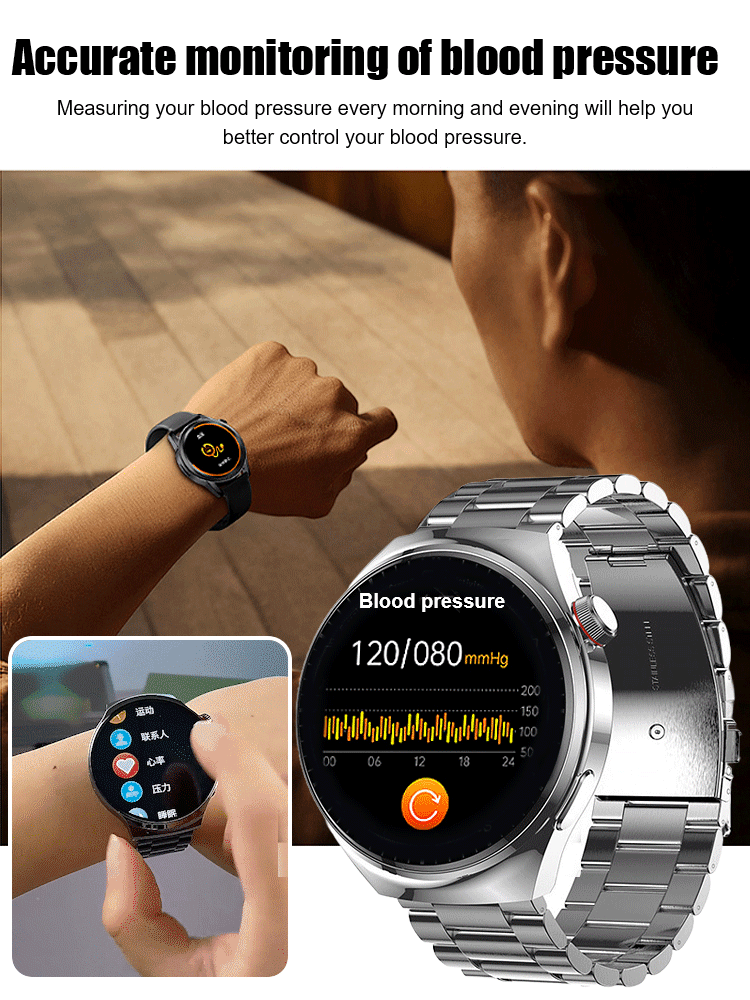 🔥【24-Stunden-Gesundheitscheck】Steel Band Watch4 Pro⌚Mount Sinai Hospital Arzt empfohlen