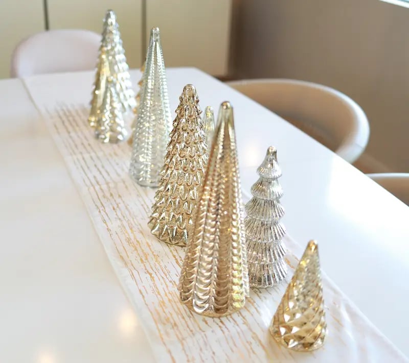 ✨ Schimmernde Weihnachten – 5-teiliges Kristallglas-Baumset mit Lichtern✨