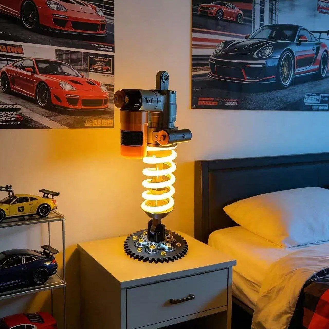 🎁Vatertags-Sonderangebot🔥Inspirierte Stoßdämpfer-Lampe – Verstellbare LED-Leuchte für Gamer und Autoliebhaber (⏰Kostenloser Versand