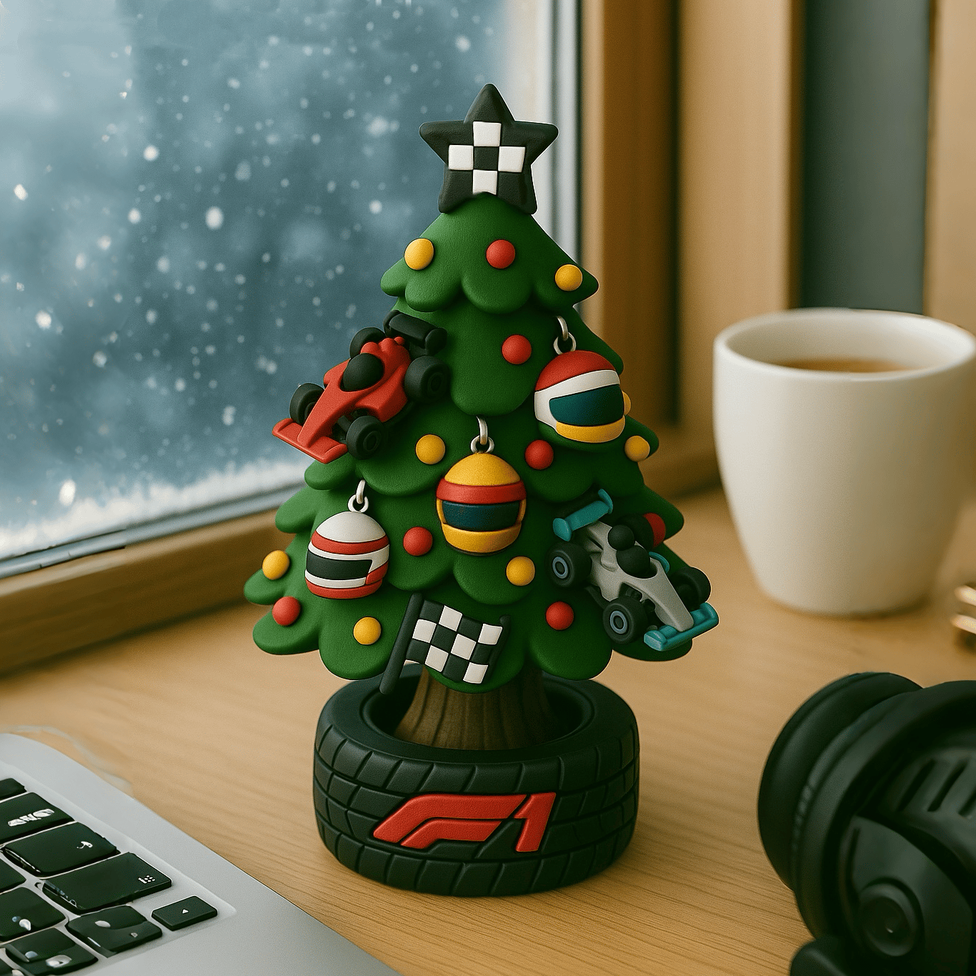 🎄🏎️ Mini-Weihnachtsbaum im F1-Team-Design