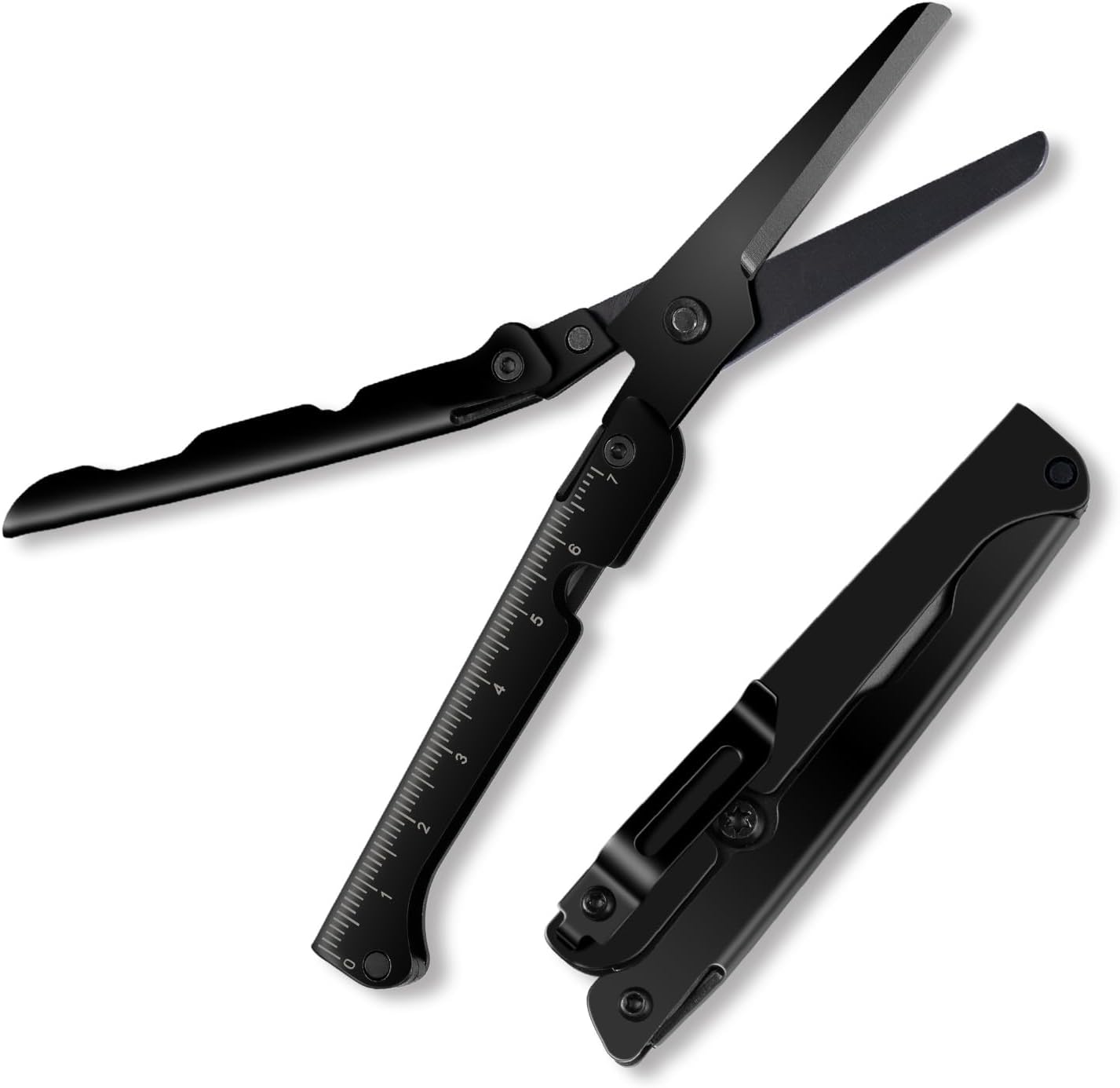 ✂️ 2-in-1 Faltbare EDC-Schere mit integriertem Lineal