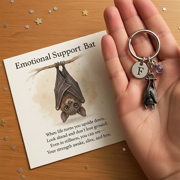 🦇Inspirierender Schlüsselanhänger mit Fledermausmotiv zur emotionalen Unterstützung