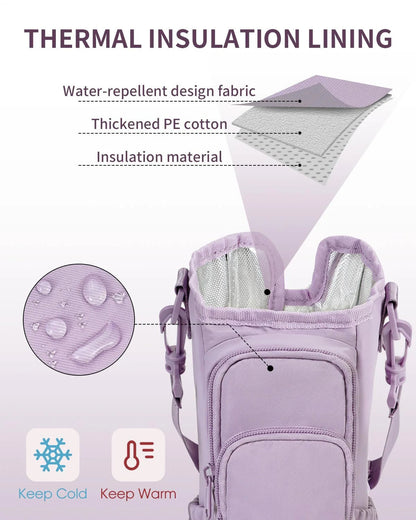 Verstellbare Umhängetasche mit Thermosbecherhalter für