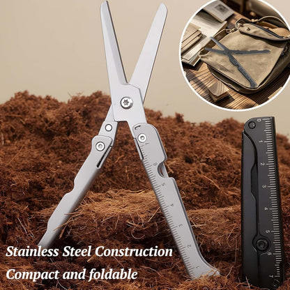 ✂️ 2-in-1 Faltbare EDC-Schere mit integriertem Lineal