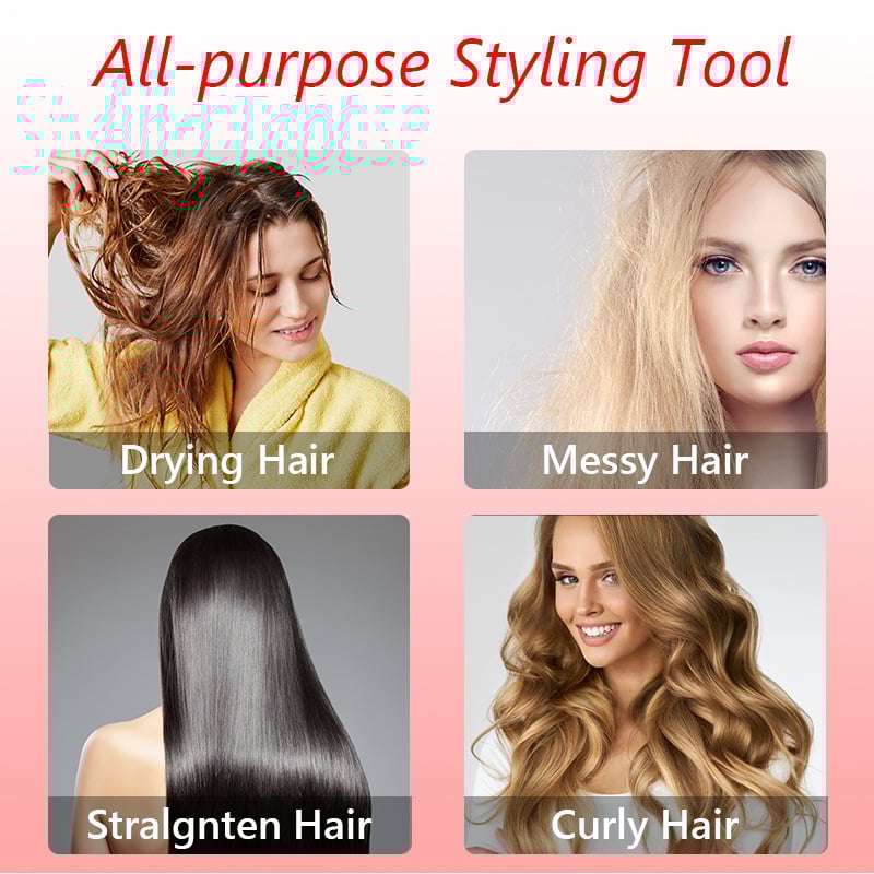 3-in-1-Heißluftstyler und rotierender Haartrockner für trockenes Haar, lockiges Haar, glattes Haar