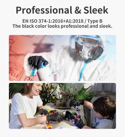 100/50 Stück schwarze Nitril-Einweghandschuhe