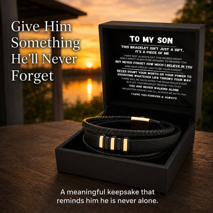 Für meinen Sohn – „Never Walk Alone“-Armband-Set 🖤