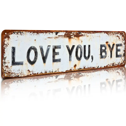 ❤️ ICH LIEBE DICH, Tschüss – Vintage-Wandschild aus Metal
