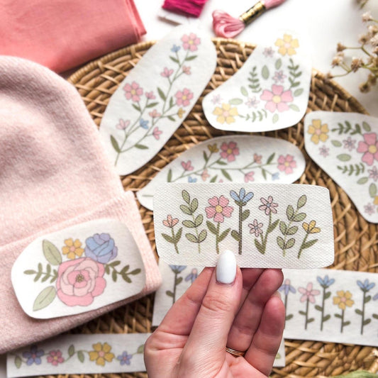 🌸Blumenlinien Entworfene Blumenbordürenmuster Stickmuster – Stick & Stitch für Anfänge