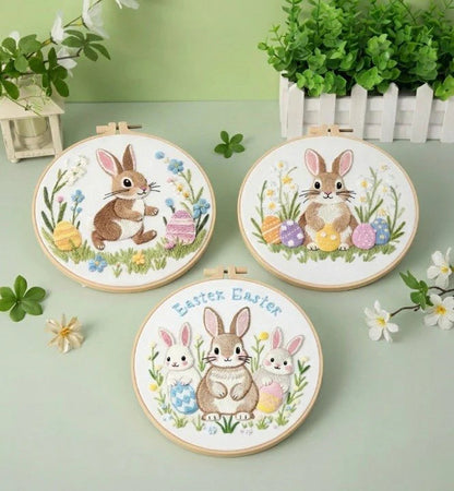 Frühlings-Osterhasen-Stickset🐰🧵