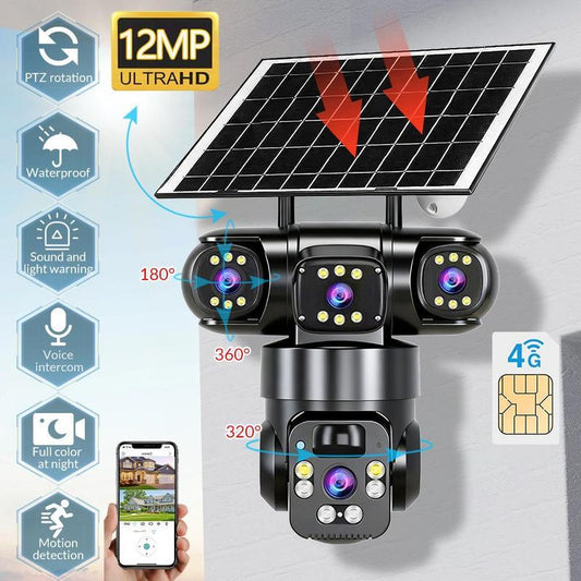 ⏳Zeitlich begrenztes Sonderangebot⏰ 6K-9-MP-WLAN-Überwachungskamera für den Außenbereich | 10-facher Zoom, 3 Objektive, 360°-PTZ | Wasserdicht nach IP66, Farb-Nachtsicht, Zwei-Wege-Audio, Bewegungserkennung