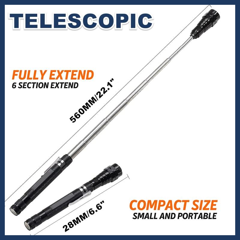 🔦 NUR FÜR BEGRENZTE ZEIT: 50 % RABATT! ✨ Multifunktionale magnetische Teleskop-Taschenlampe – ausziehbar, 360°-Schwanenhals, superhell 🛠️