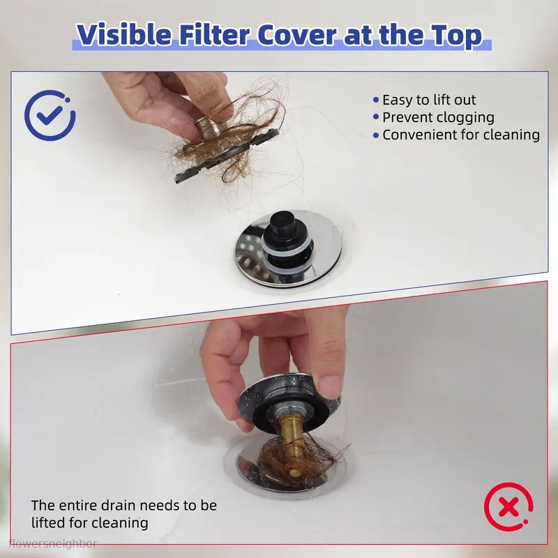Black Friday Angebot: 49 % Rabatt 🔥 3-in-1 Pop-Up-Badewannenabflussstopfen mit sichtbarem Haarfänger